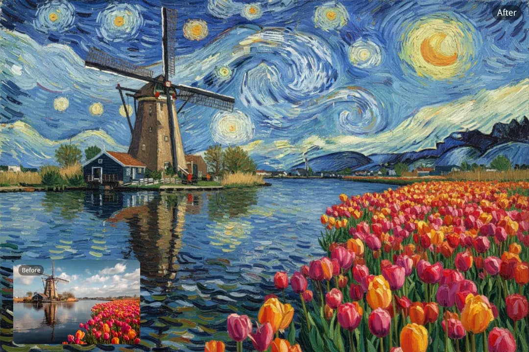 Free Van Gogh Filter with One-Click Artistic Conversion