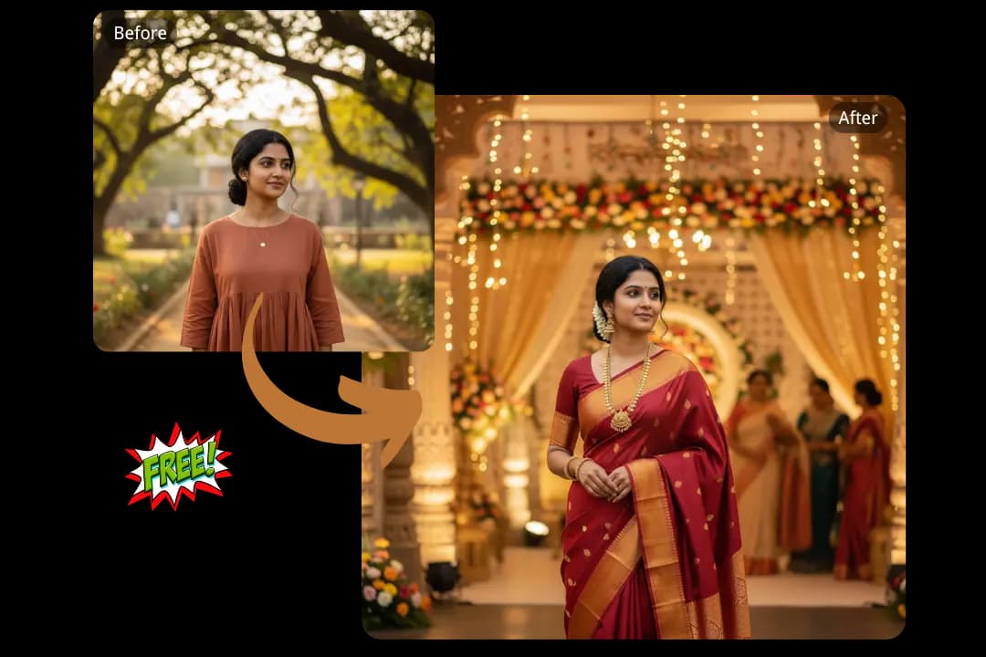 Instant Saree Looks with the One-Click Free Google Gemini AI Nano Banana Pro Saree Generator