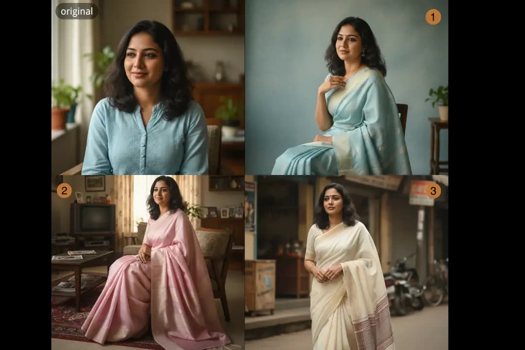 Consistent Saree Looks Using the Google Gemini AI Nano Banana Pro Saree Prompt