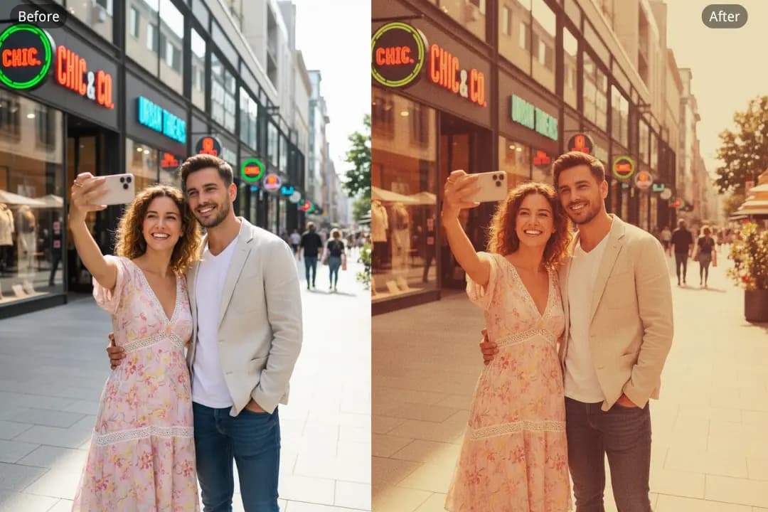 Gemini AI Retro Couple Photos with Romantic Vibes