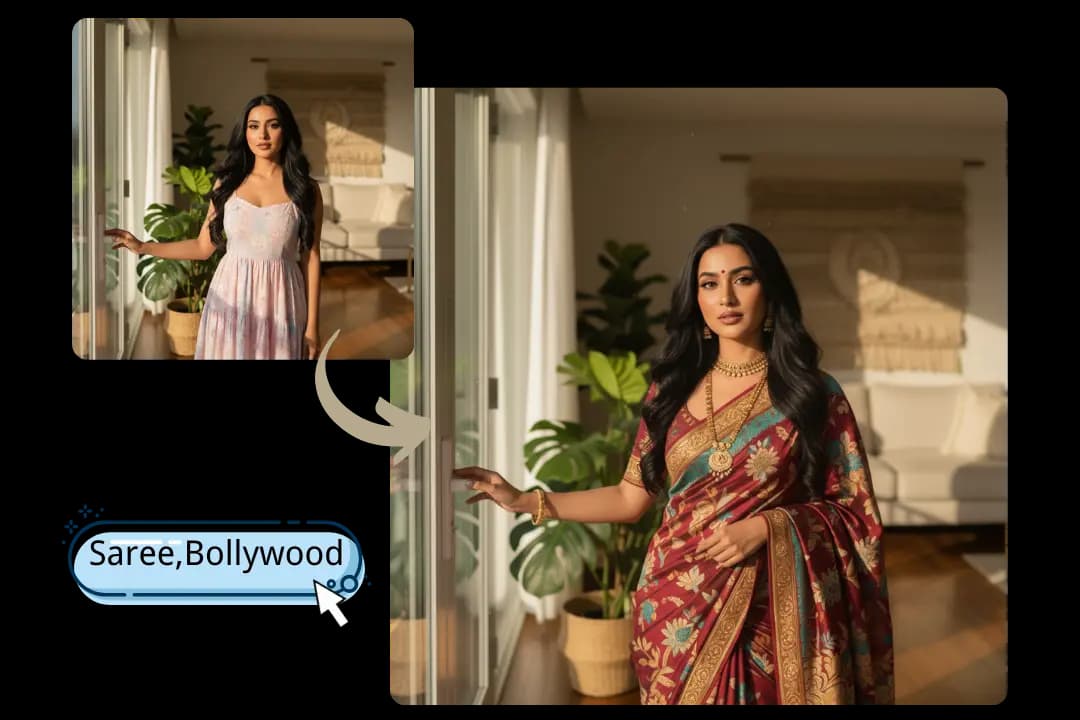 Gemini AI Retro Saree Generator for Cultural Elegance