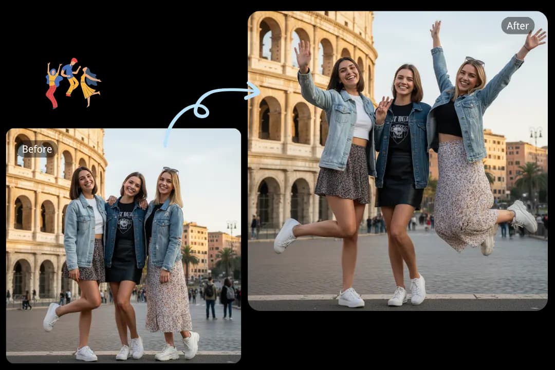 Multi-Person AI Pose Generator for Group Photos