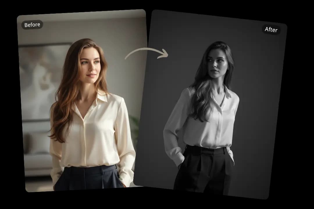 Black-and-White Cinematic Portraits with Identity Consistency