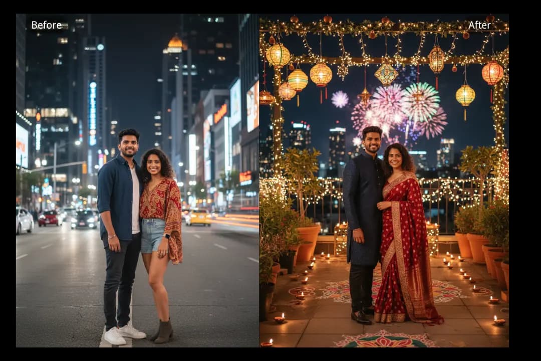 Turn Any Photo into a Warm Diwali Moment
