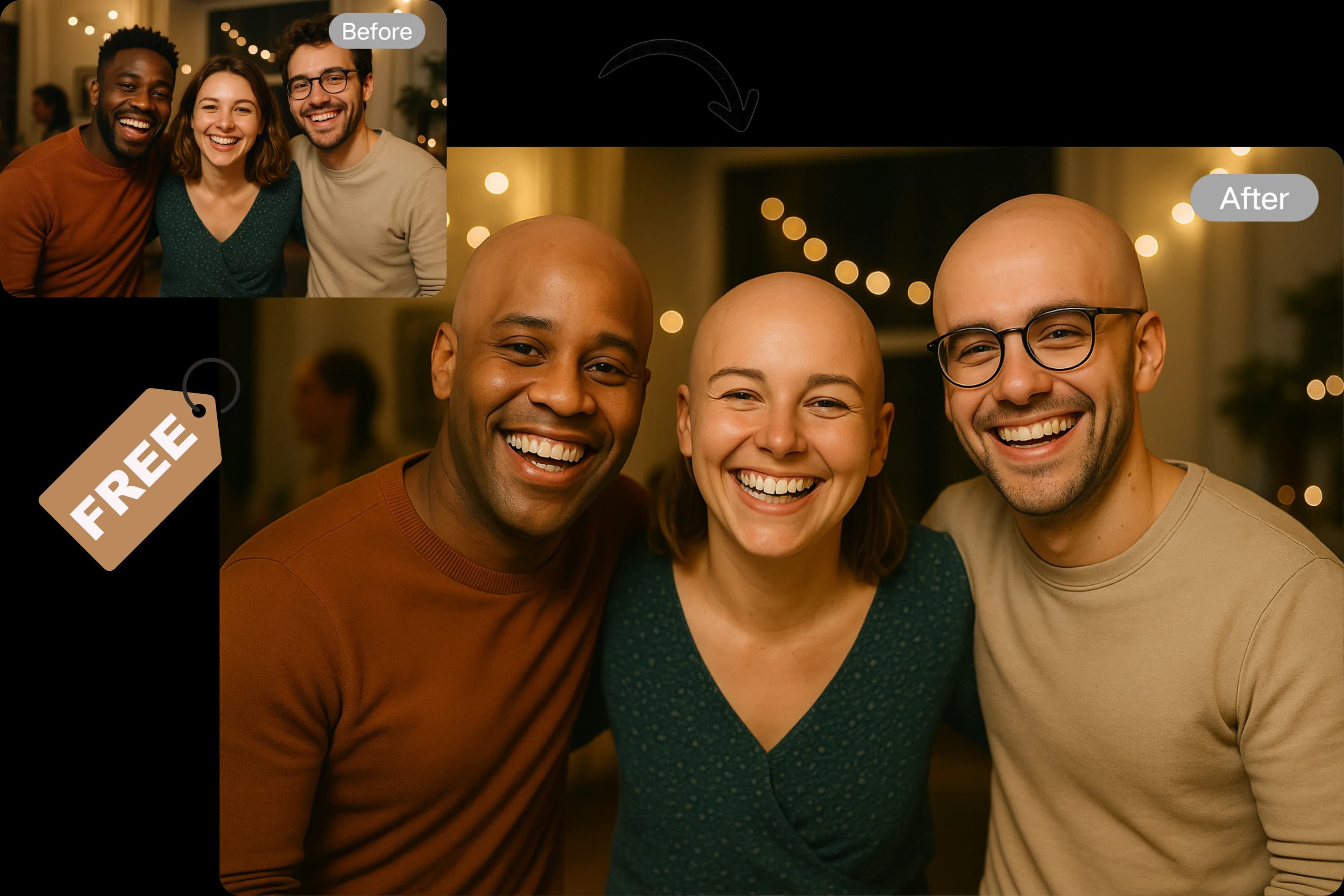 Group Fun with Bald Filter Free Online