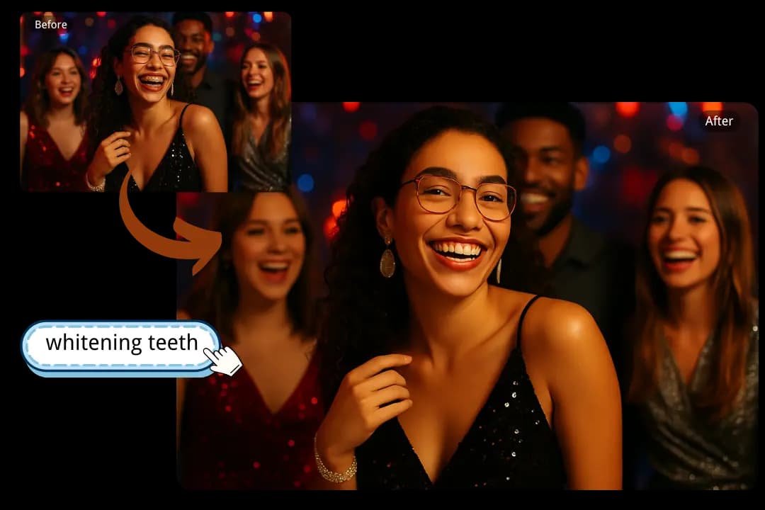 Remove Braces with AI Teeth Fixer in Event Photos