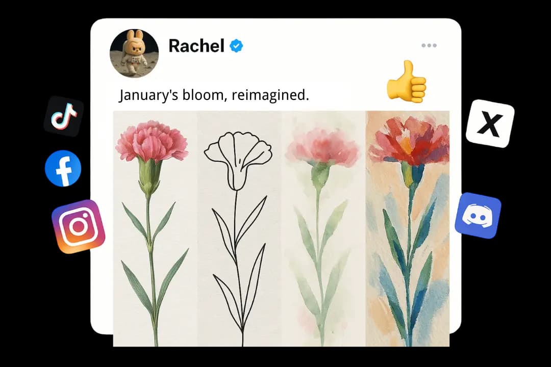 Versatile Birth Month Flower Designs in Various Styles for Social Media Sharing