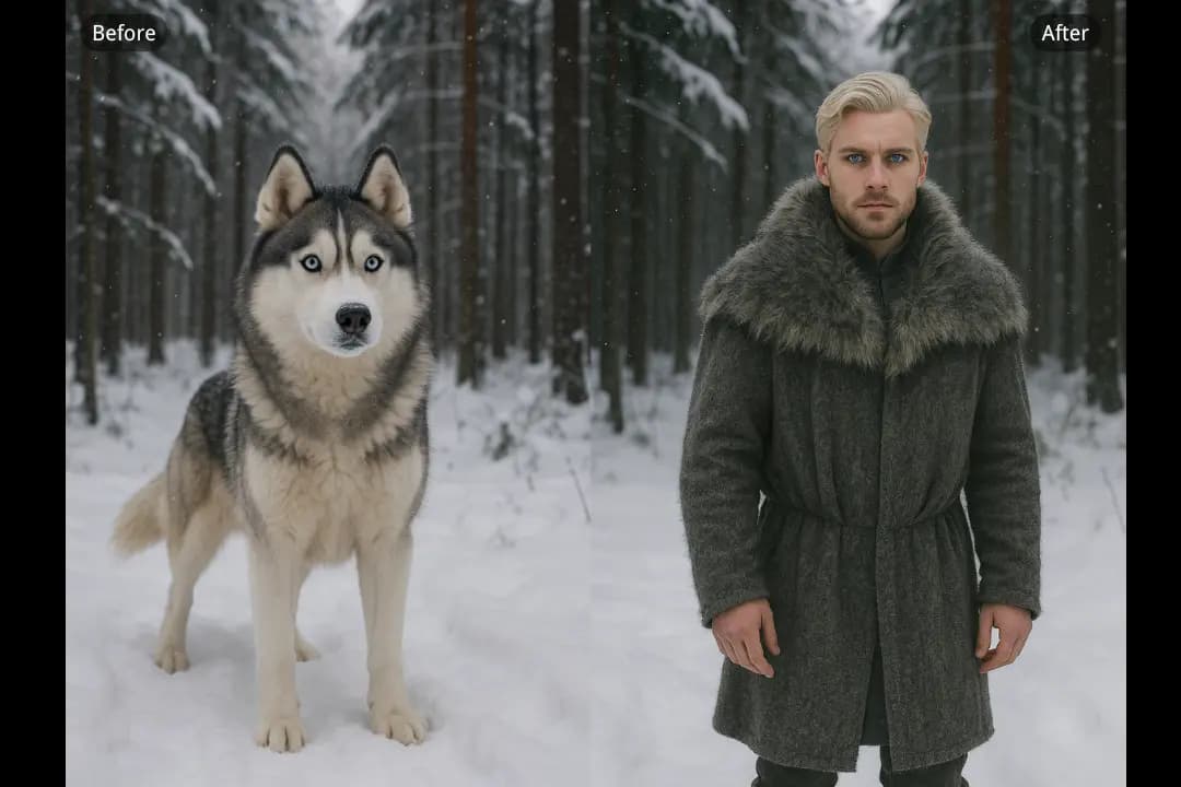 High-Detail Pet to Human AI Free Retaining Key Traits in Real-Life Scenarios