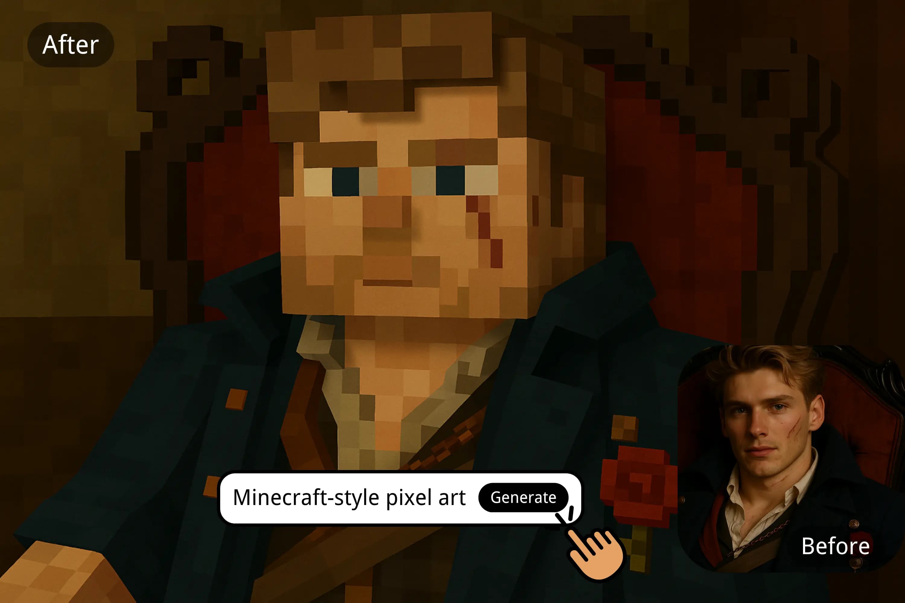 ⚡  One-Click Minecraft Pixel Art Maker