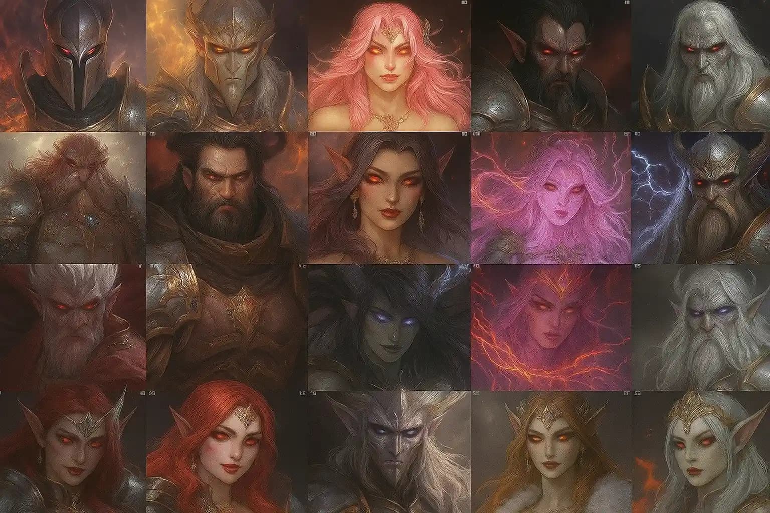Diverse AI Fantasy Archetypes & Art Styles