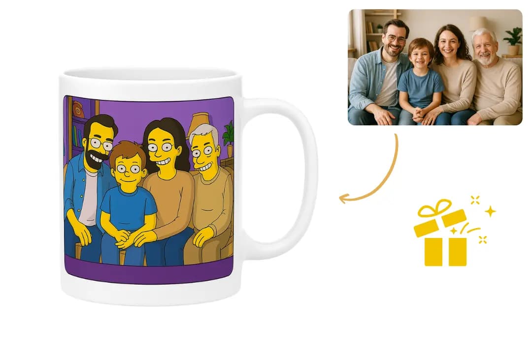 Photo to Simpsons for Personalized Gifts
