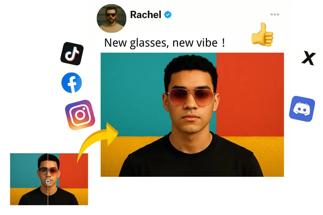 AI Glasses Changer for Social Media