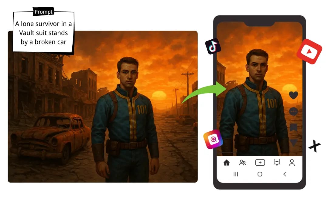 Text-to-Image Fallout AI Generator for TikTok Trend Participation