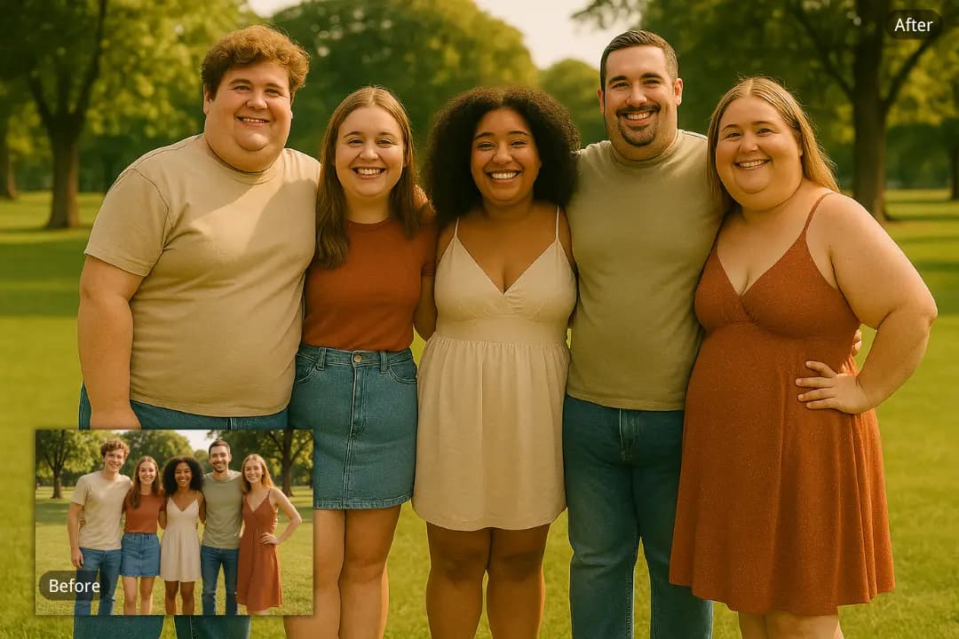 AI Fat Generator for Creative Group Photos