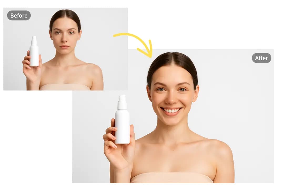 One-Click Add Smile to Photo for Engaging Ads