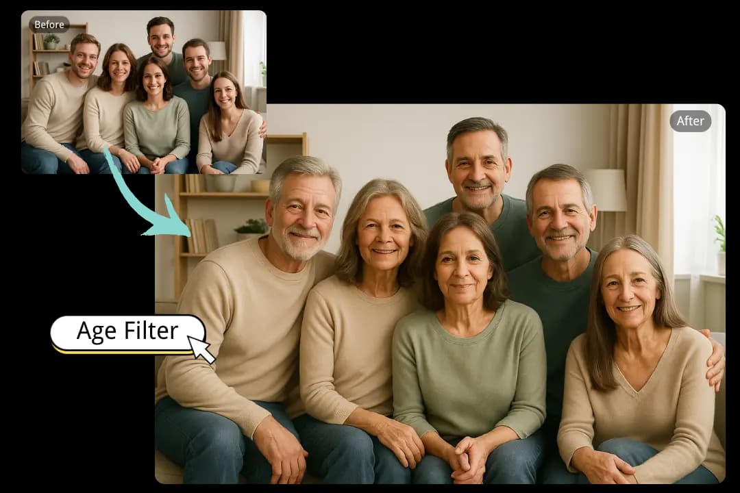 Instant Old Face Filter for Family Reunions
