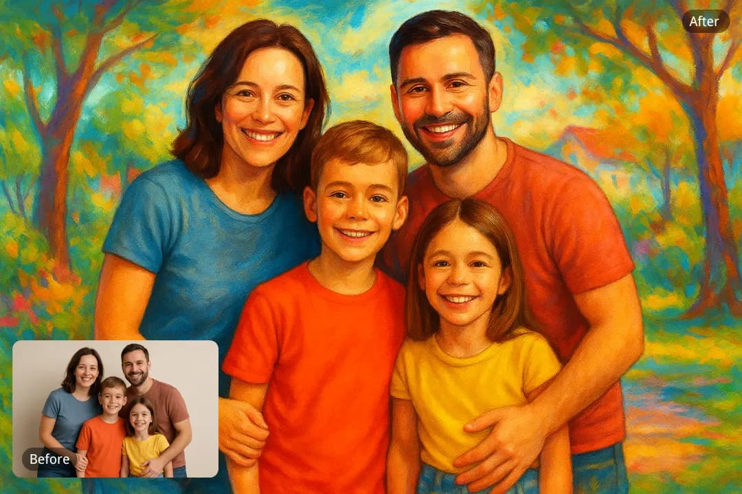 Convert Your Family Images into Custom AI Family Portraits
