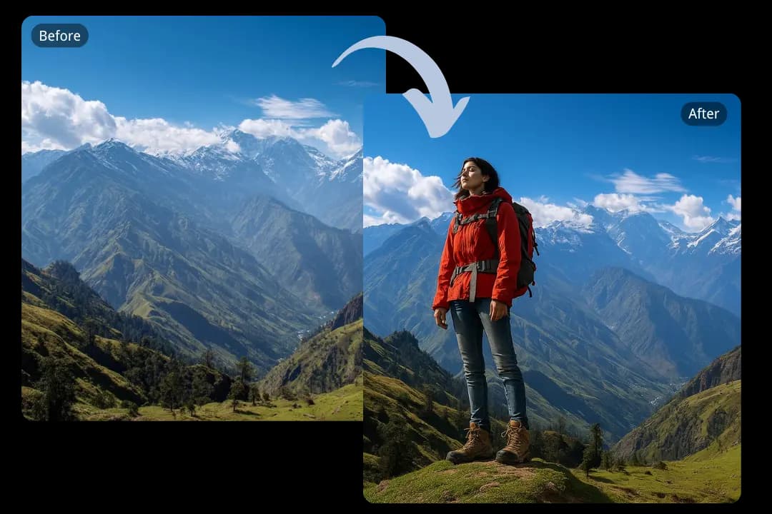 Add Person to Photos with Scenic Backgrounds